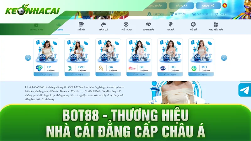 BOT88 - Thương hiệu nhà cái đẳng cấp châu Á