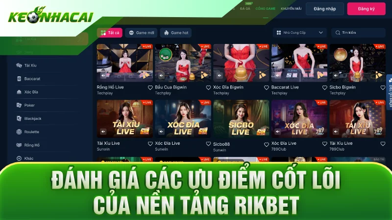 Đánh giá các ưu điểm cốt lõi của nền tảng Rikbet
