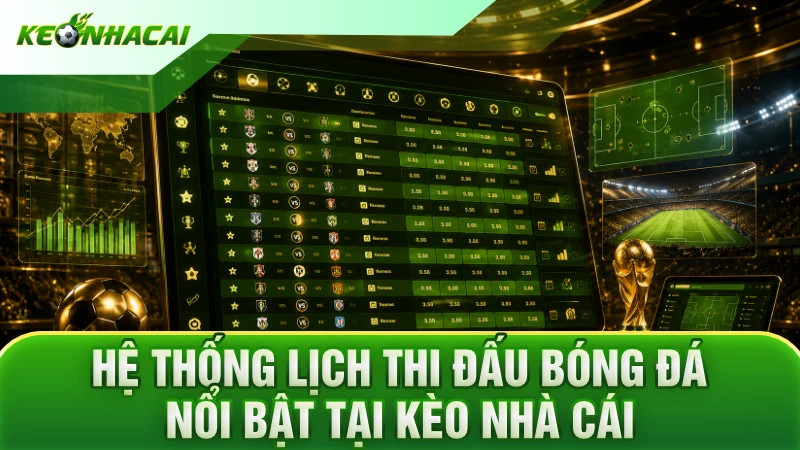 Hệ thống lịch thi đấu bóng đá nổi bật tại Kèo nhà cái