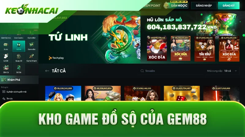 Kho game đồ sộ của GEM88